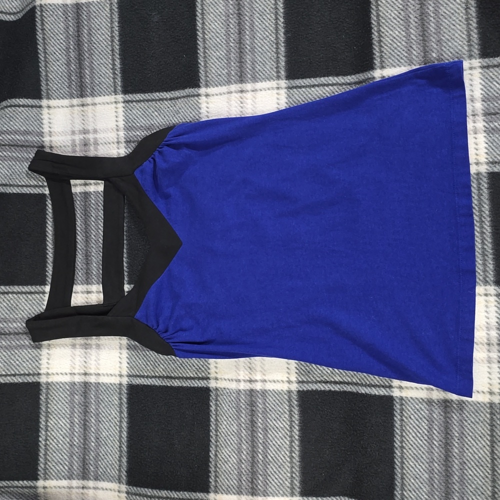 Express Royal and Black, Colorblock Strappy Tank.